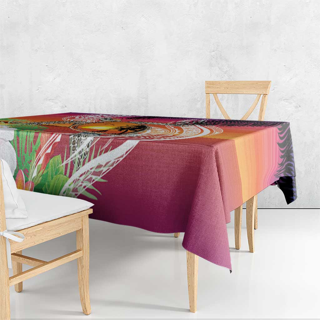 Polynesian Dreamy Turtle Tablecloth Sunset Scenery LT7 - Polynesian Pride