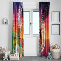 Polynesian Dreamy Turtle Window Curtain Sunset Scenery LT7 - Polynesian Pride