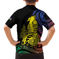 New Caledonia Kanaky Hawaiian Shirt Stylized Fleche Faitiere With Kagu Bird