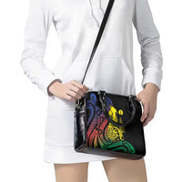New Caledonia Kanaky Shoulder Handbag Stylized Fleche Faitiere With Kagu Bird