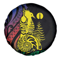 New Caledonia Kanaky Spare Tire Cover Stylized Fleche Faitiere With Kagu Bird