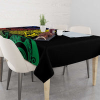 New Caledonia Kanaky Tablecloth Stylized Fleche Faitiere With Kagu Bird