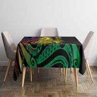 New Caledonia Kanaky Tablecloth Stylized Fleche Faitiere With Kagu Bird