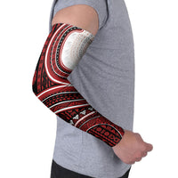Bula Fiji Vintage Tapa Arm Sleeves Kaivity Masi Wave Motifs - Red LT7 - Polynesian Pride