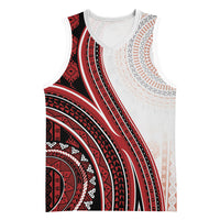 Bula Fiji Vintage Tapa Basketball Jersey Kaivity Masi Wave Motifs - Red LT7 Unisex Red - Polynesian Pride