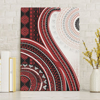 Bula Fiji Vintage Tapa Canvas Wall Art Kaivity Masi Wave Motifs - Red LT7 Without Frame Red - Polynesian Pride