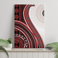 Bula Fiji Vintage Tapa Canvas Wall Art Kaivity Masi Wave Motifs - Red LT7 - Polynesian Pride