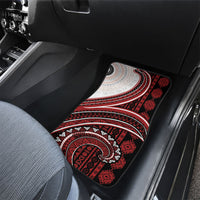 Bula Fiji Vintage Tapa Car Mats Kaivity Masi Wave Motifs - Red LT7 - Polynesian Pride