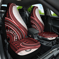 Bula Fiji Vintage Tapa Car Seat Cover Kaivity Masi Wave Motifs - Red