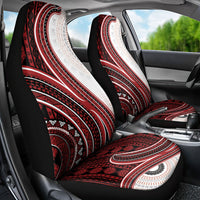 Bula Fiji Vintage Tapa Car Seat Cover Kaivity Masi Wave Motifs - Red