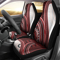 Bula Fiji Vintage Tapa Car Seat Cover Kaivity Masi Wave Motifs - Red
