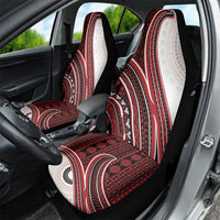Bula Fiji Vintage Tapa Car Seat Cover Kaivity Masi Wave Motifs - Red