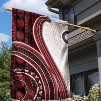Bula Fiji Vintage Tapa Garden Flag Kaivity Masi Wave Motifs - Red LT7 - Polynesian Pride