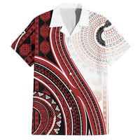 Bula Fiji Vintage Tapa Hawaiian Shirt Kaivity Masi Wave Motifs - Red LT7 Red - Polynesian Pride