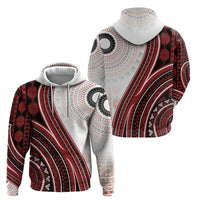 Bula Fiji Vintage Tapa Hoodie Kaivity Masi Wave Motifs - Red LT7 - Polynesian Pride