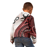 Bula Fiji Vintage Tapa Kid Hoodie Kaivity Masi Wave Motifs - Red LT7 - Polynesian Pride