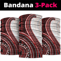 Bula Fiji Vintage Tapa Neck Gaiter Kaivity Masi Wave Motifs - Red