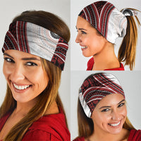 Bula Fiji Vintage Tapa Neck Gaiter Kaivity Masi Wave Motifs - Red
