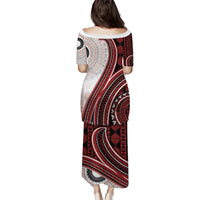 Bula Fiji Vintage Tapa Puletasi Kaivity Masi Wave Motifs - Red LT7 - Polynesian Pride