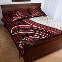 Bula Fiji Vintage Tapa Quilt Bed Set Kaivity Masi Wave Motifs - Red LT7 - Polynesian Pride