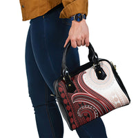 Bula Fiji Vintage Tapa Shoulder Handbag Kaivity Masi Wave Motifs - Red LT7 - Polynesian Pride