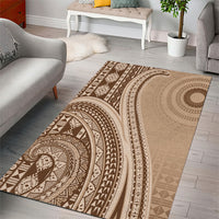 Bula Fiji Vintage Tapa Area Rug Kaivity Masi Wave Motifs - Mocha LT7 - Polynesian Pride