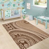 Bula Fiji Vintage Tapa Area Rug Kaivity Masi Wave Motifs - Mocha LT7 - Polynesian Pride