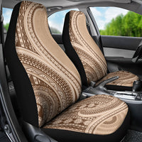 Bula Fiji Vintage Tapa Car Seat Cover Kaivity Masi Wave Motifs - Mocha LT7 - Polynesian Pride