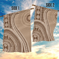 Bula Fiji Vintage Tapa Garden Flag Kaivity Masi Wave Motifs - Mocha LT7 - Polynesian Pride