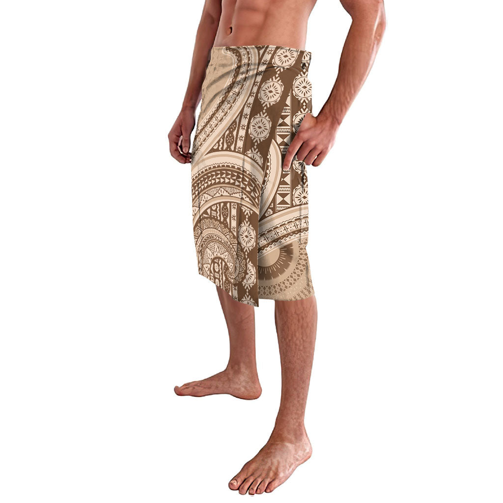 Bula Fiji Vintage Tapa Lavalava Kaivity Masi Wave Motifs - Mocha LT7 - Polynesian Pride