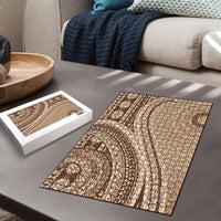 Bula Fiji Vintage Tapa Puzzle Kaivity Masi Wave Motifs - Mocha