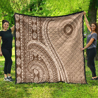 Bula Fiji Vintage Tapa Quilt Kaivity Masi Wave Motifs - Mocha LT7 - Polynesian Pride