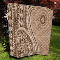 Bula Fiji Vintage Tapa Quilt Kaivity Masi Wave Motifs - Mocha LT7 - Polynesian Pride