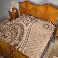 Bula Fiji Vintage Tapa Quilt Kaivity Masi Wave Motifs - Mocha LT7 - Polynesian Pride