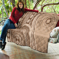 Bula Fiji Vintage Tapa Quilt Kaivity Masi Wave Motifs - Mocha LT7 - Polynesian Pride