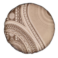 Bula Fiji Vintage Tapa Spare Tire Cover Kaivity Masi Wave Motifs - Mocha LT7 - Polynesian Pride