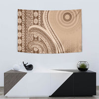 Bula Fiji Vintage Tapa Tapestry Kaivity Masi Wave Motifs - Mocha LT7 - Polynesian Pride