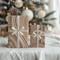Bula Fiji Vintage Tapa Wrapping Paper Kaivity Masi Wave Motifs - Mocha LT7 - Polynesian Pride