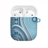 Bula Fiji Vintage Tapa AirPods Case Kaivity Masi Wave Motifs - Turquoise LT7 Turquoise - Polynesian Pride