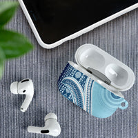 Bula Fiji Vintage Tapa AirPods Case Kaivity Masi Wave Motifs - Turquoise LT7 - Polynesian Pride