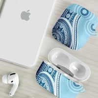 Bula Fiji Vintage Tapa AirPods Case Kaivity Masi Wave Motifs - Turquoise LT7 - Polynesian Pride