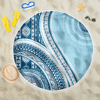 Bula Fiji Vintage Tapa Beach Blanket Kaivity Masi Wave Motifs - Turquoise LT7 One Size 150cm Turquoise - Polynesian Pride