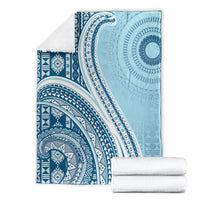 Bula Fiji Vintage Tapa Blanket Kaivity Masi Wave Motifs - Turquoise