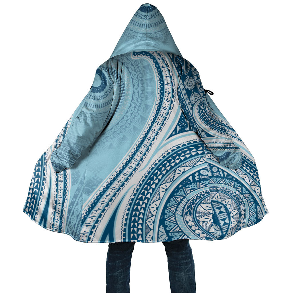 Bula Fiji Vintage Tapa Cloak Kaivity Masi Wave Motifs - Turquoise