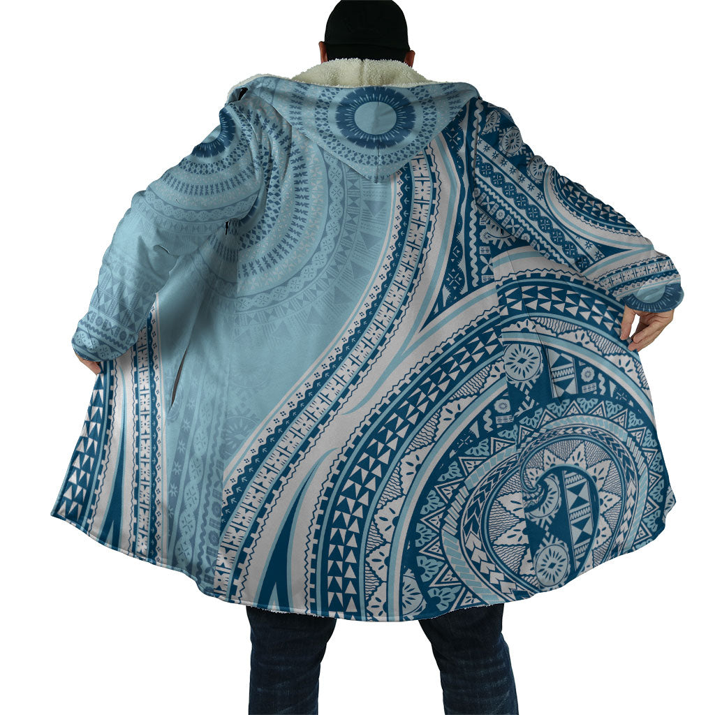 Bula Fiji Vintage Tapa Cloak Kaivity Masi Wave Motifs - Turquoise LT7 - Polynesian Pride
