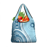 Bula Fiji Vintage Tapa Grocery Bag Kaivity Masi Wave Motifs - Turquoise LT7 1-pack One Size Turquoise - Polynesian Pride