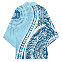 Bula Fiji Vintage Tapa Kimono Kaivity Masi Wave Motifs - Turquoise LT7 - Polynesian Pride