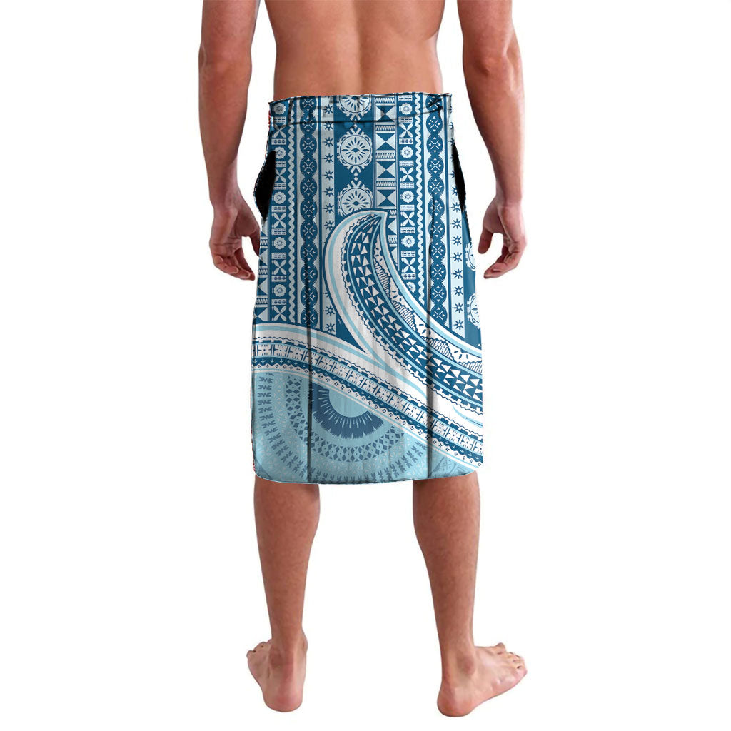 Bula Fiji Vintage Tapa Lavalava Kaivity Masi Wave Motifs - Turquoise LT7 - Polynesian Pride