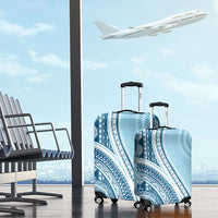 Bula Fiji Vintage Tapa Luggage Cover Kaivity Masi Wave Motifs - Turquoise LT7 - Polynesian Pride