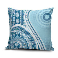 Bula Fiji Vintage Tapa Pillow Cover Kaivity Masi Wave Motifs - Turquoise LT7 Turquoise - Polynesian Pride